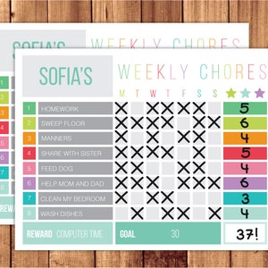 Printable Reward chart / Printable Chore chart / Chore Chart / Behavior chart / Editable PDF image 3