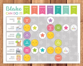 Chore Chart, Reward Chart or Routine Chart + Chores, Behavior & Routine Cards · Rainbow Theme · Printable Files