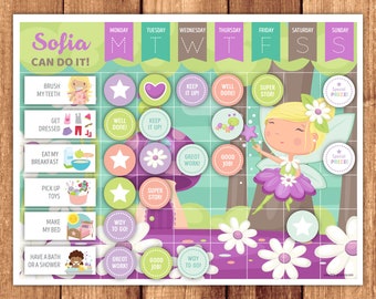 Chore Chart, Reward Chart or Routine Chart + Chores, Behavior & Routine Cards · Fairy Theme · Printable Files