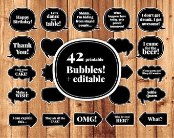 Printable Birthday Speech Bubbles