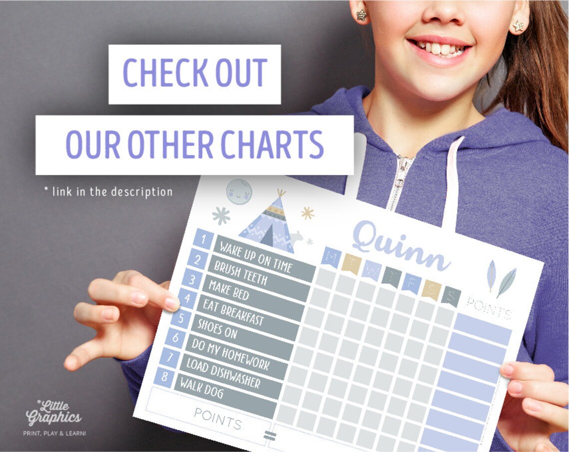 Printable Reward chart / Printable Chore chart / Editable PDF | Etsy