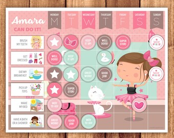 Ballerina Reward Chart or Chore Chart
