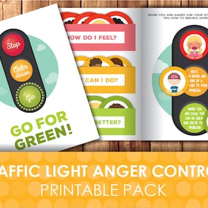 Traffic Light Anger Control Printable, Printable Stoplight, Anger Management Printables, Calm Down Strategies, Emotional Education