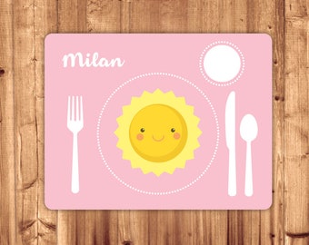 Printable Montessori Placemat, Personalised Children's Placemat, Children's Wipeable Dinner Mat, Kids Table Mat