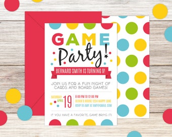 Game Night Birthday Party Invitation