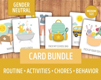 Chore Cards + Routine Cards + Activity Cards + Behavior Cards Bundle