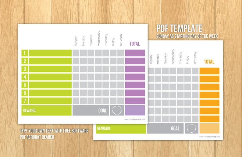 Printable Reward chart / Printable Chore chart / Editable PDF / Behaviour chart image 3