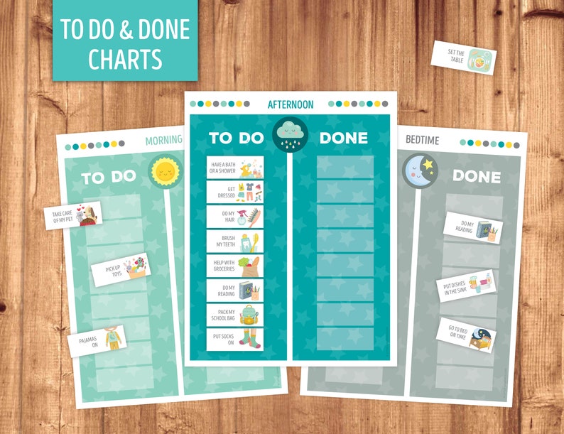 To do Chart for kids Daily Routine Printable Chart & Cards | Etsy