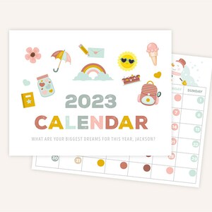 Printable Calendar for kids. Perpetual Calendar. Endless image 1
