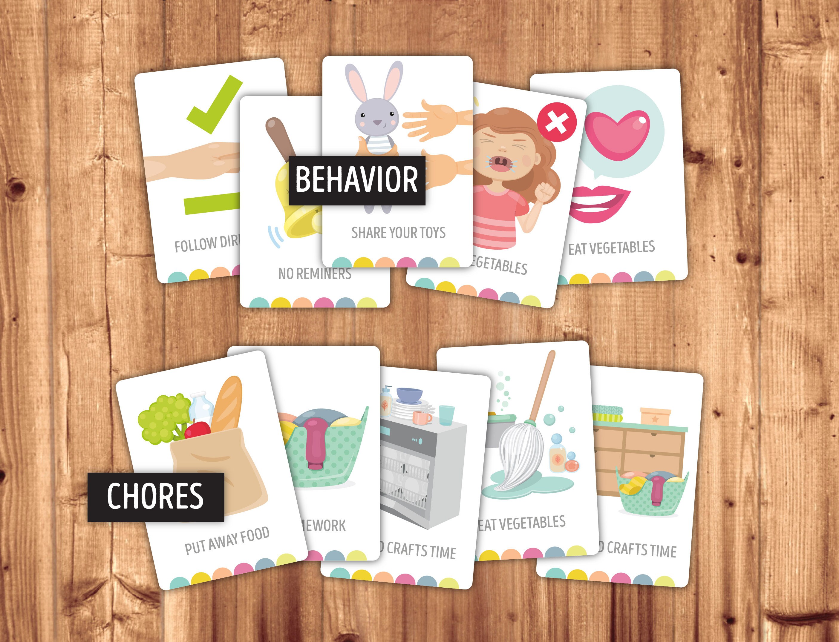 Shwer Routine Card Chore Cards + Routine Cards + Activity Cards + Behavior Cards Bundle - Etsy