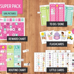 Chore Flashcards + Behavior chart + Routine Chart