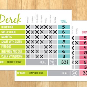 Printable Reward chart / Printable Chore chart / Editable PDF / Behaviour chart image 1