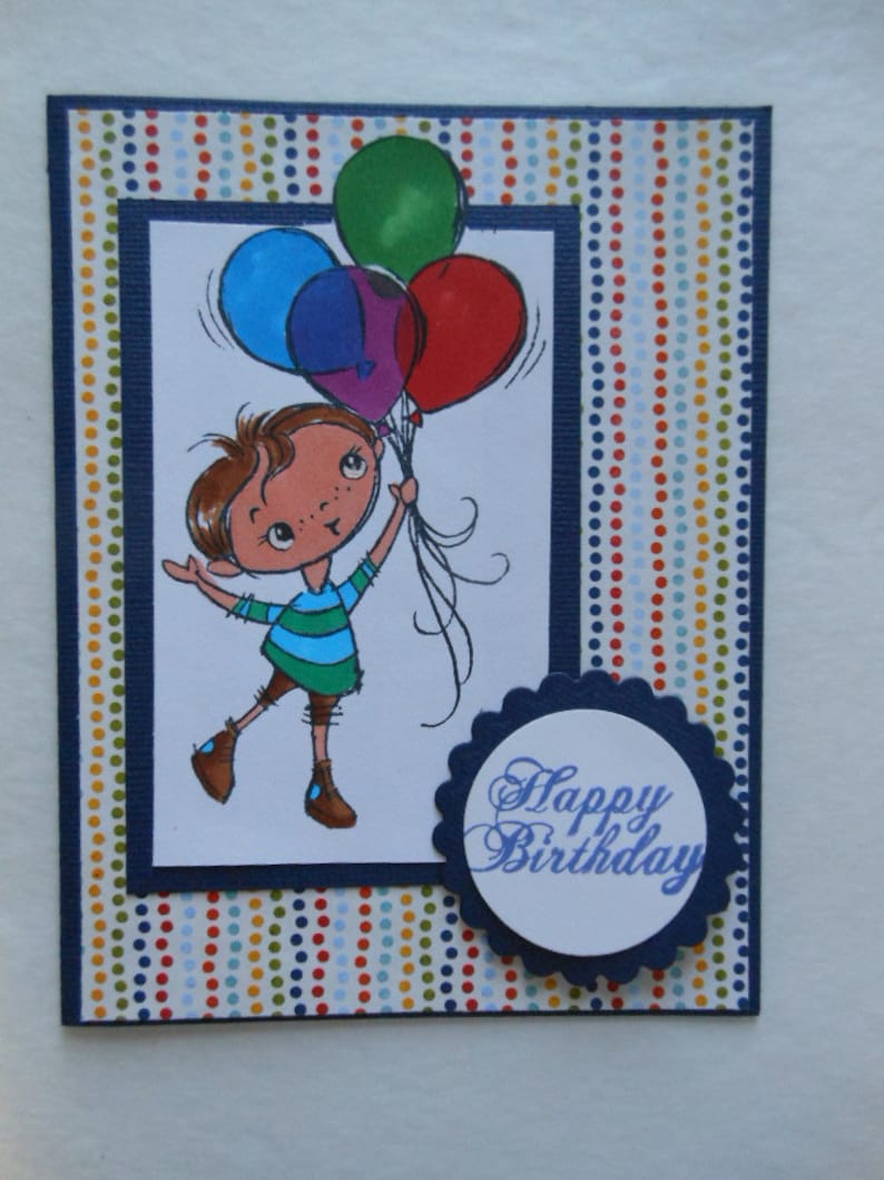 Happy Birthday Greeting Card Little Boy Etsy