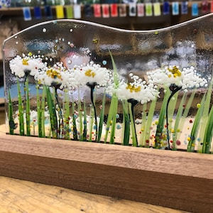 Mounted in Wooden block - Daisies - Alice Range