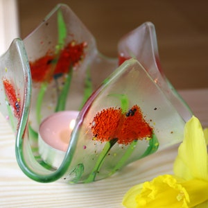 Alice - Glass Tea lights - Poppies