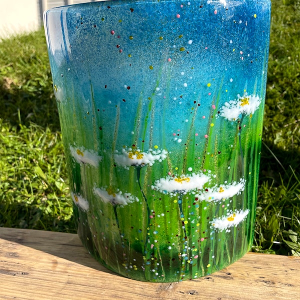 Fused Glass - Große Freistehende Kurve Daisy Norma Design