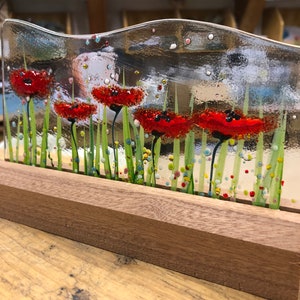 Mounted in Wooden block - Poppies - Alice Range