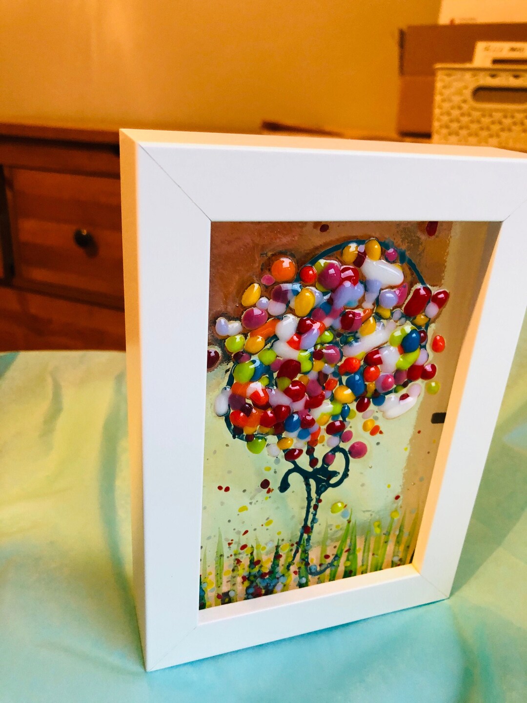 Fused Glass Box Framed Coed Enfys rainbow Trees 1 Tree Etsy