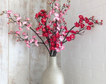 36" 93cm 5 Stems Artificial Silk Flowers Bunch Sakura Outdoor Bouquet Home Decor