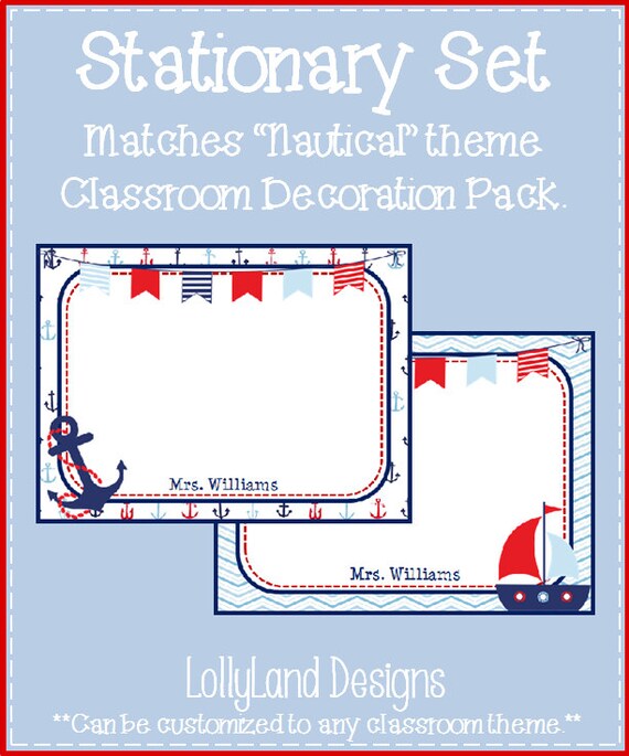 Items similar to Stationary Set "Nautical" Theme on Etsy