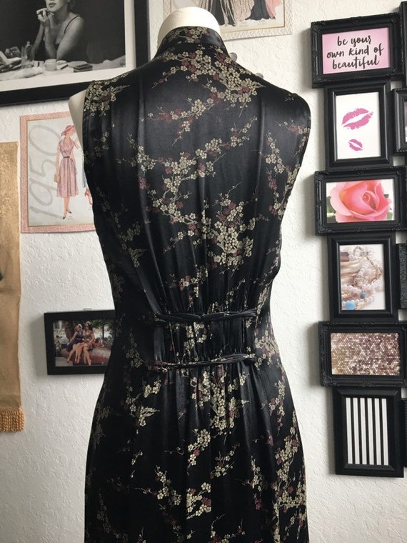 1980s Black Silk Brocade Cheongsam Dress - image 8