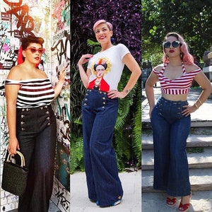 Sailor Pants High Waisted Wide Leg image 1