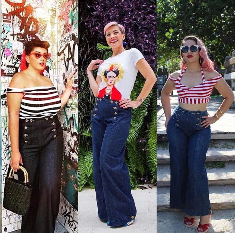 Sailor Pants High Waisted Wide Leg image 1