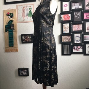 1980s Black Silk Brocade Cheongsam Dress image 5