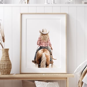 Cowgirl Nursery Prints, Cowgirl Nursery Decor, Baby Girl Western Nursery Decor, Girls Equestrian Horse Riding Nursery, Digital Print, H3126