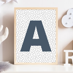 Custom letter print - Monogram art print - Typography print - Personalized name - Minimalist wall art - Personalised gift - Boys room art