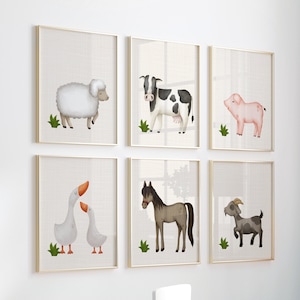 Farm Nursery Decor - Farm animal prints - Farm animal nursery - Farmyard nursery prints Farm wall art - Farm wall decor - Nursery decor