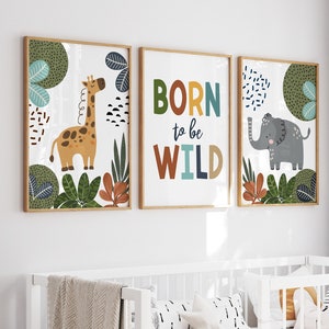 Safari Tiere - Kunst Drucke - Safari Tiere - Kunst Drucke - Safari Tiere - BORN TO BE WILD - H2946