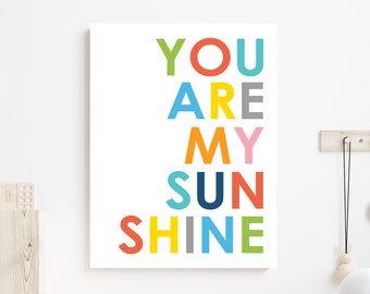 You are my sunshine wall art - Playroom decor - Bright nursery decor - Sunshine print - Nursery printable art - Sunshine printables - H2284