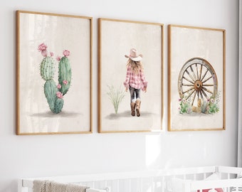 Cowgirl nursery decor, Cowgirl nursery print, Baby girl wall art, Nursery decor, Nursery prints, Western nursery, Girls room decor, DIGITAL