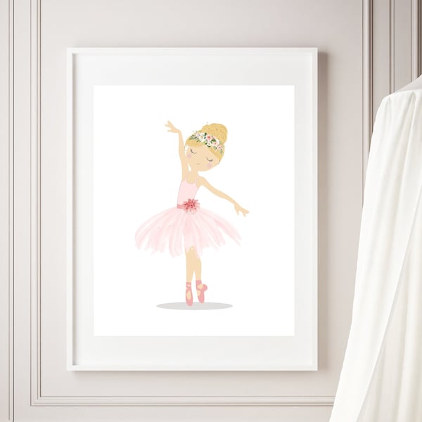 Ballerina art print - Ballerina wall art - Printable ballerina - Ballerina room decor - Little ballerina - Ballet gifts - Watercolor dancer