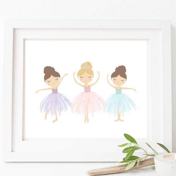 Ballerina print nursery - Girls room wall decor - Ballerina printable  - Ballerina gifts - Watercolor Ballerina wall art - Ballerina Poster