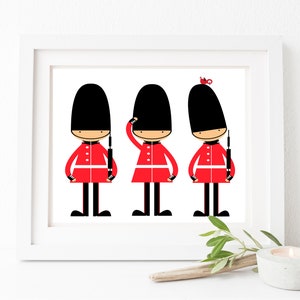 Speelgoedsoldaatjes kwekerij muur print, Engelse bewakers kwekerij Art Print, kwekerij print decor-H152-aangepaste kleur