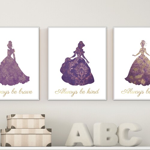 Princess Nursery Print Princess Wall Art Watercolor Etsy
