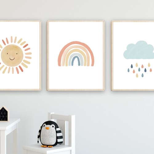Rainbow Wall Art Rainbow Nursery Decor Printable Wall Art Etsy