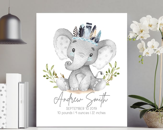 DIGITAL FILE - Birth Stats Wall Art Printable. Personalized Baby Gift ...