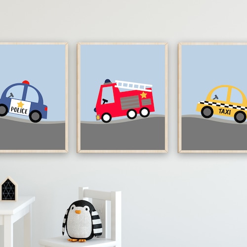 Car Art Prints Car Nursery Decor Transportation Wall Art Etsy