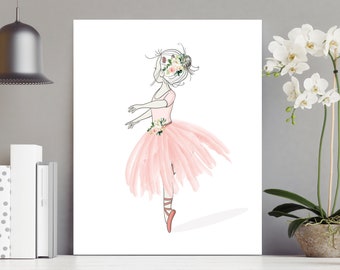 Ballerina nursery print - Girls room wall decor - Ballerina printable  - Ballerina gifts - Watercolor Ballerina wall art - Ballerina Poster