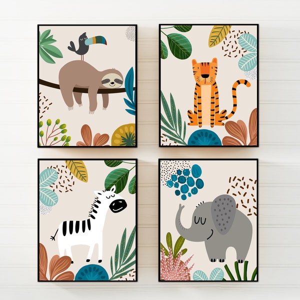 Boho nursery decor - Set 3 - Baby Boy Nursery - Safari Nursery decor - Nursery prints - Nursery wall prints - Nursery wall art - Baby animal