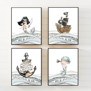 Pirate prints - Pirate room decor  - Pirate printables - Boys room wall art - Pirate nursery prints - Pirate art prints - Printable wall art