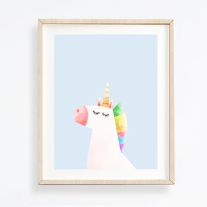 Unicorn wall art - Unicorn art print - Nursery unicorn - Unicorn nursery prints - Unicorn wall decor - Unicorn nursery decor -H1819