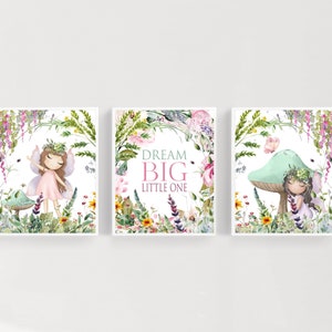 Fairy wall art - Fairy nursery decor - Fairy art print - Nursery wall art - Girls room decor - Girls nursery decor - Fairy tale nursery