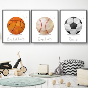 Sports Poster - Sport prints - Printable sports art - Boys room decor - Boys sport decor - Teen boys wall art - Sport ball wall art - H1795