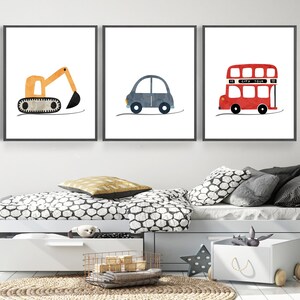 Boys room decor - Transportation wall art - Car nursery decor - Construction prints - Boys room wall art - Truck prints - DIGITAL DOWNLOAD
