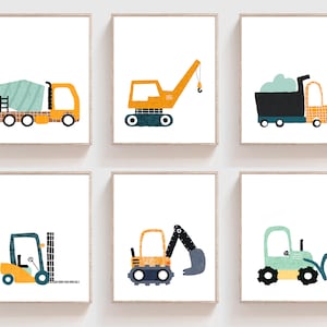 Construction nursery decor - Construction vehicle prints - Truck print - Truck wall art - Construction decor - Construction Truck wall art
