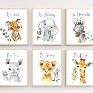 Safari Nursery decor - Baby animal print - Baby Safari animal nursery - Nursery prints - Jungle nursery decor - Nursery wall art - H2709